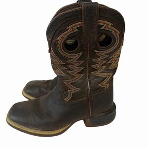 Durango Lil' Rebel Pro Western Square Toe Boots Brown DBT0219C Youth Size 13M